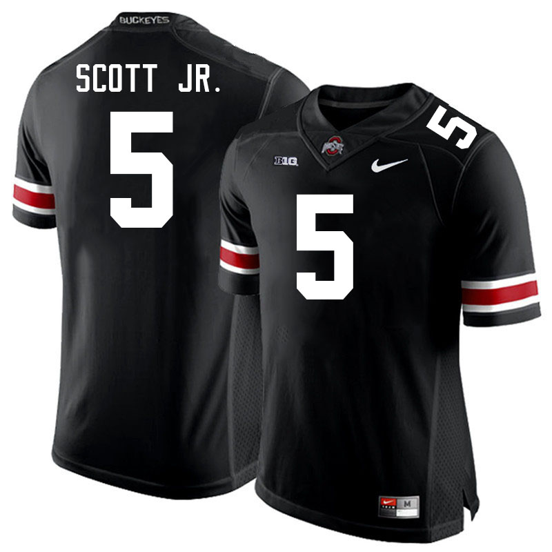 Men #5 Aaron Scott Jr. Ohio State Buckeyes College Football Jerseys Stitched-Black